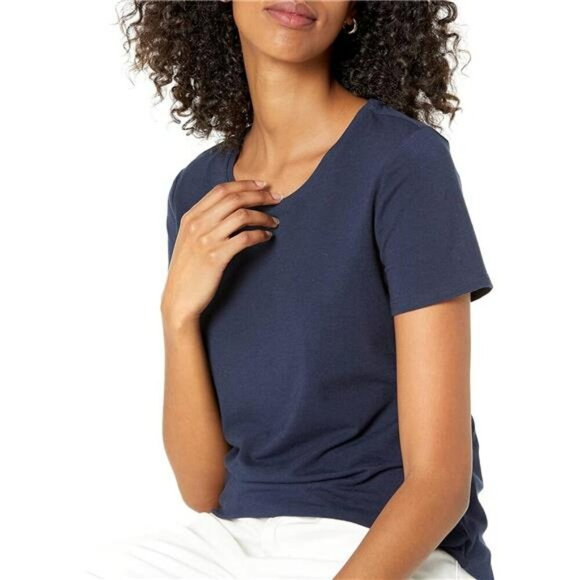 Womens Short Sleeve Crewneck T Shirt Classic Fit Cotton Modal Soft Top - Picture 5 of 7